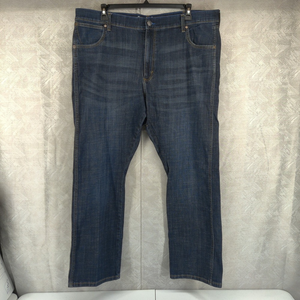 Wrangler Retro Jeans Men 42x32 Dark Wash Blue Slim Boot Stretch Western Cowboy